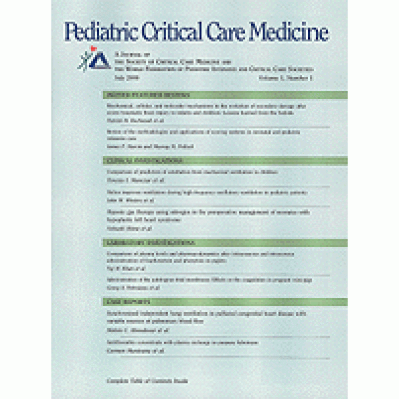 Pediatric Critical Care Medicine